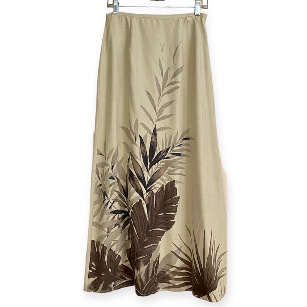 Tori Richard Honolulu Cream Tropical Silk Skirt Small Floral Lightweight Summer